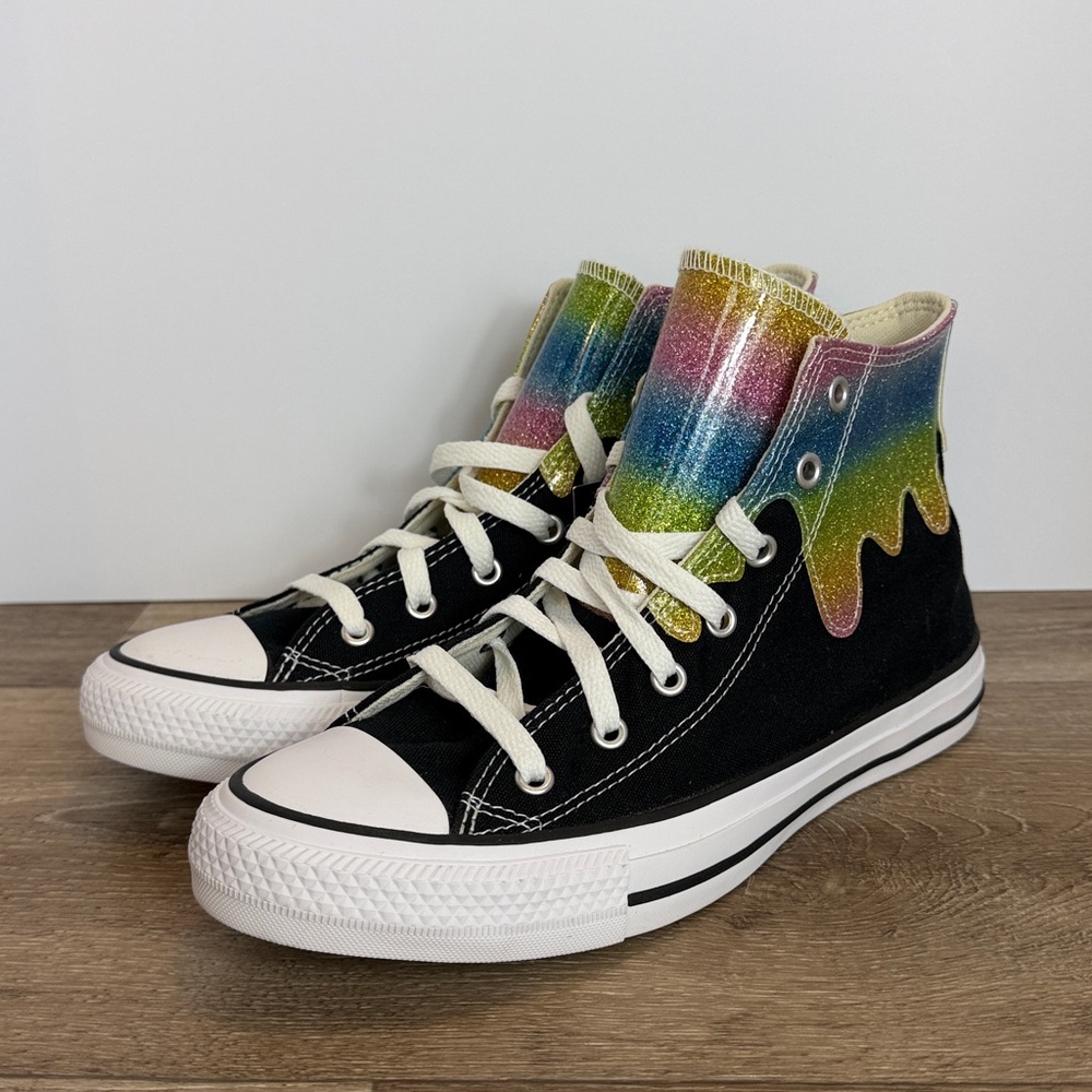 Converse Chuck Taylor High Dip Rainbow Glitter High-Top Sneakers - Picture 3 of 7